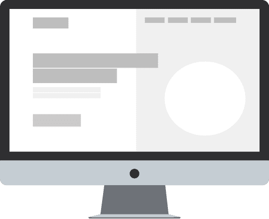 illustration of monitor with website